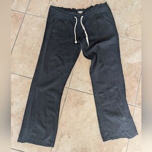 Roxy Straight Leg Pants with Ivory Drawstring